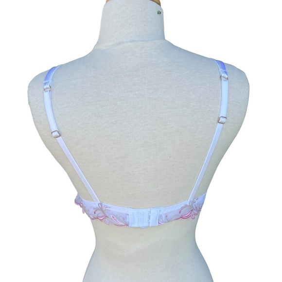 Lise Charmel Ete Frivole Wireless Bra Azalea Floral Embroidered Lace Large GUC - Picture 4 of 13